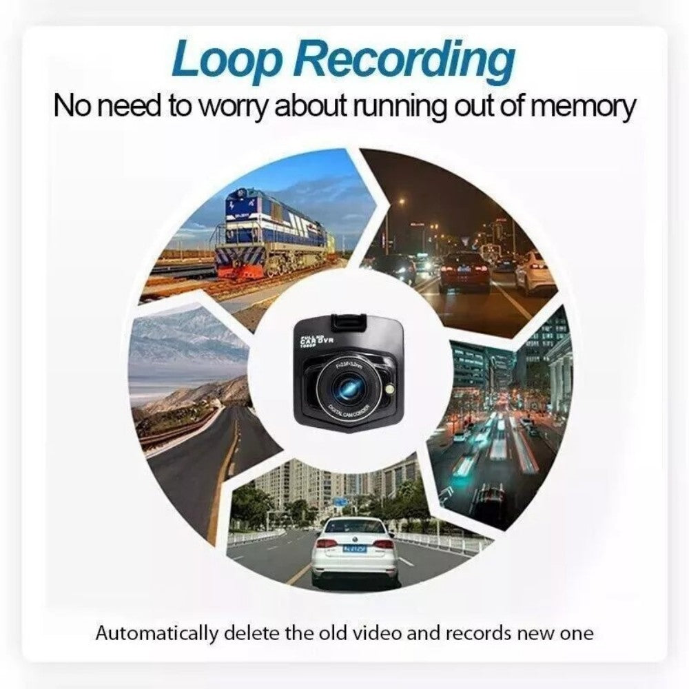 1080P 2.4" Car Dash Cam – Front/Rear, Night Vision, G‑Sensor - TrueSpyTech