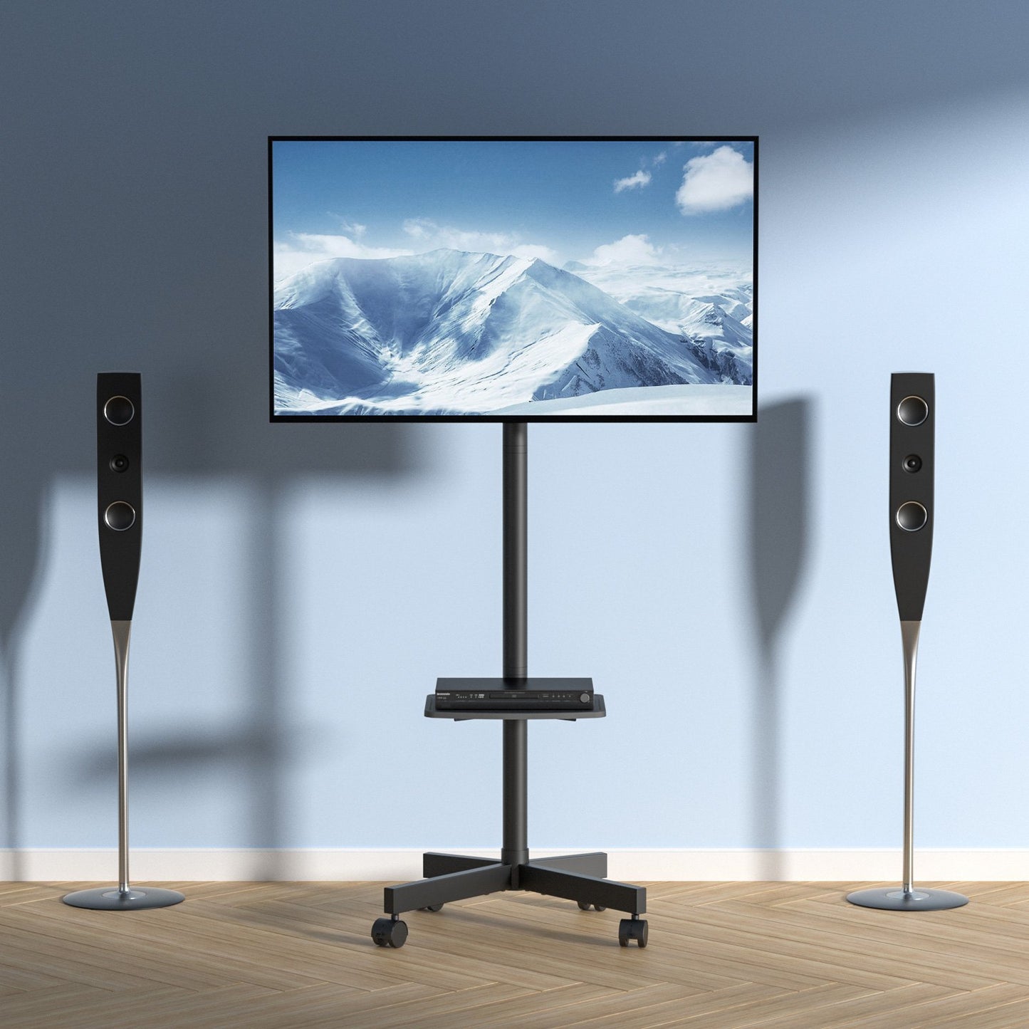 VEVOR Adjustable Mobile TV Stand – 23–60″ - TrueSpyTech