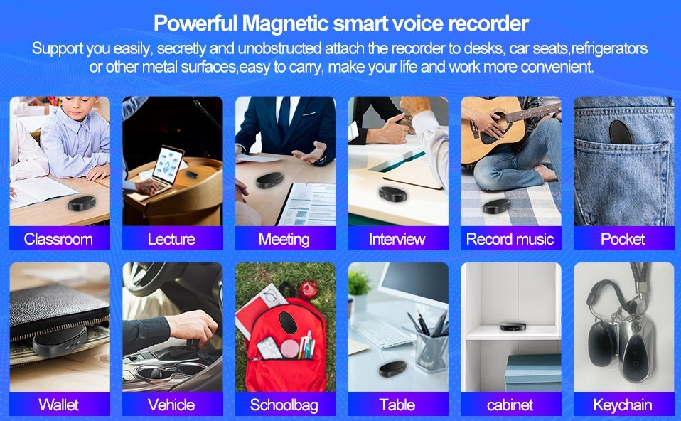 Mini Magnetic Voice Recorder with Speaker - TrueSpyTech