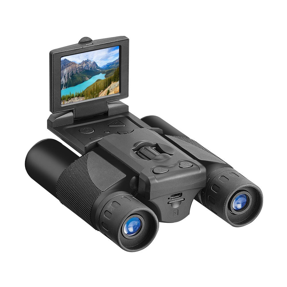 HD Binocular Camera – 2.5K Starlight Night Vision, Digital Zoom, Screen Display, Outdoor Telescope - TrueSpyTech