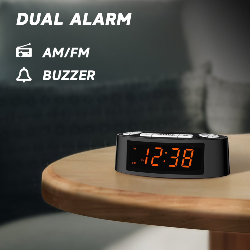 AM/FM Dual Alarm Clock Radio with LED Display - TrueSpyTech