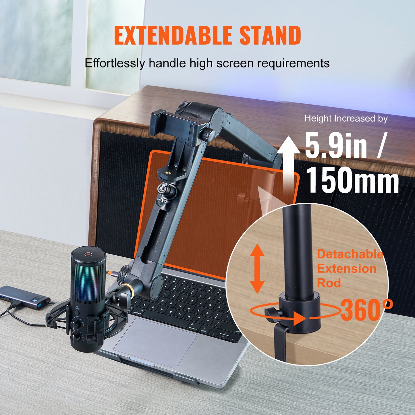 VEVOR Rotatable Desk‑Mount Microphone Boom Arm - TrueSpyTech