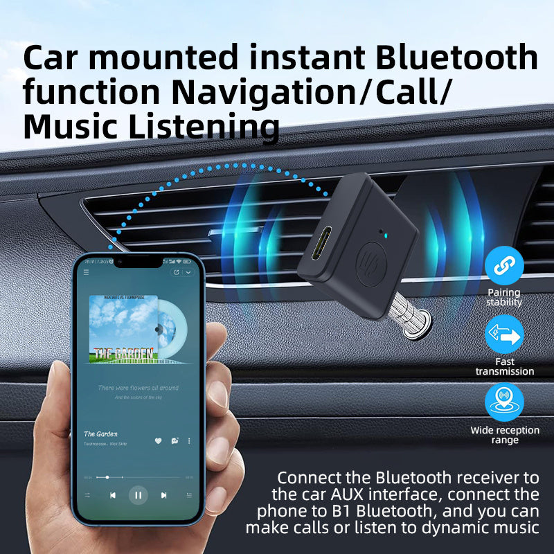 Bluetooth 5.3 Car AUX Receiver & Speakerphone - TrueSpyTech