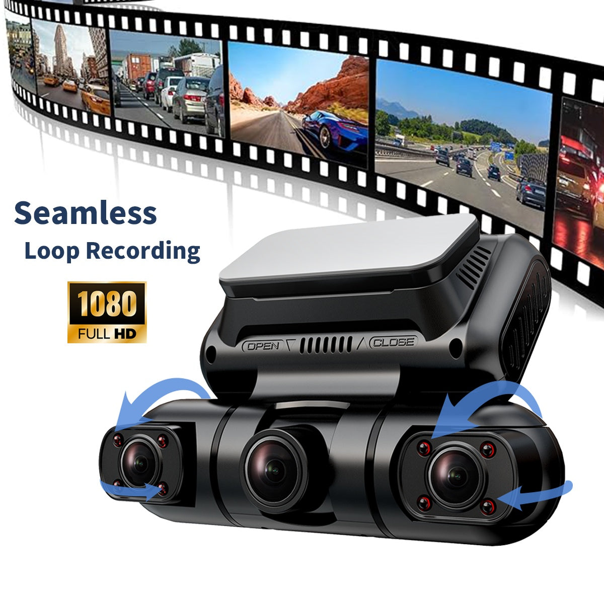 Hainatech 360° Dash Cam – Front, Rear, Inside, Left & Right (GPS + WiFi + Night Vision) - TrueSpyTech