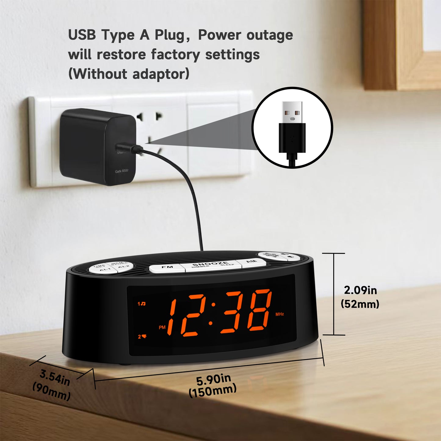 AM/FM Dual Alarm Clock Radio with LED Display - TrueSpyTech