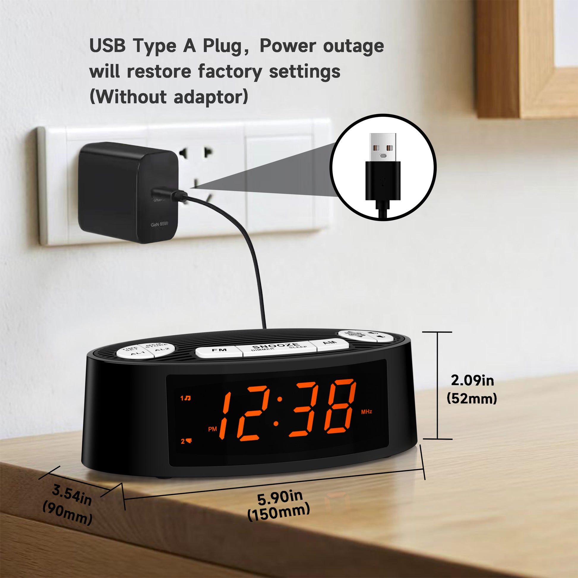 AM/FM Dual Alarm Clock Radio with LED Display - TrueSpyTech