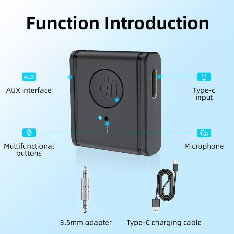 Bluetooth 5.3 Car AUX Receiver & Speakerphone - TrueSpyTech