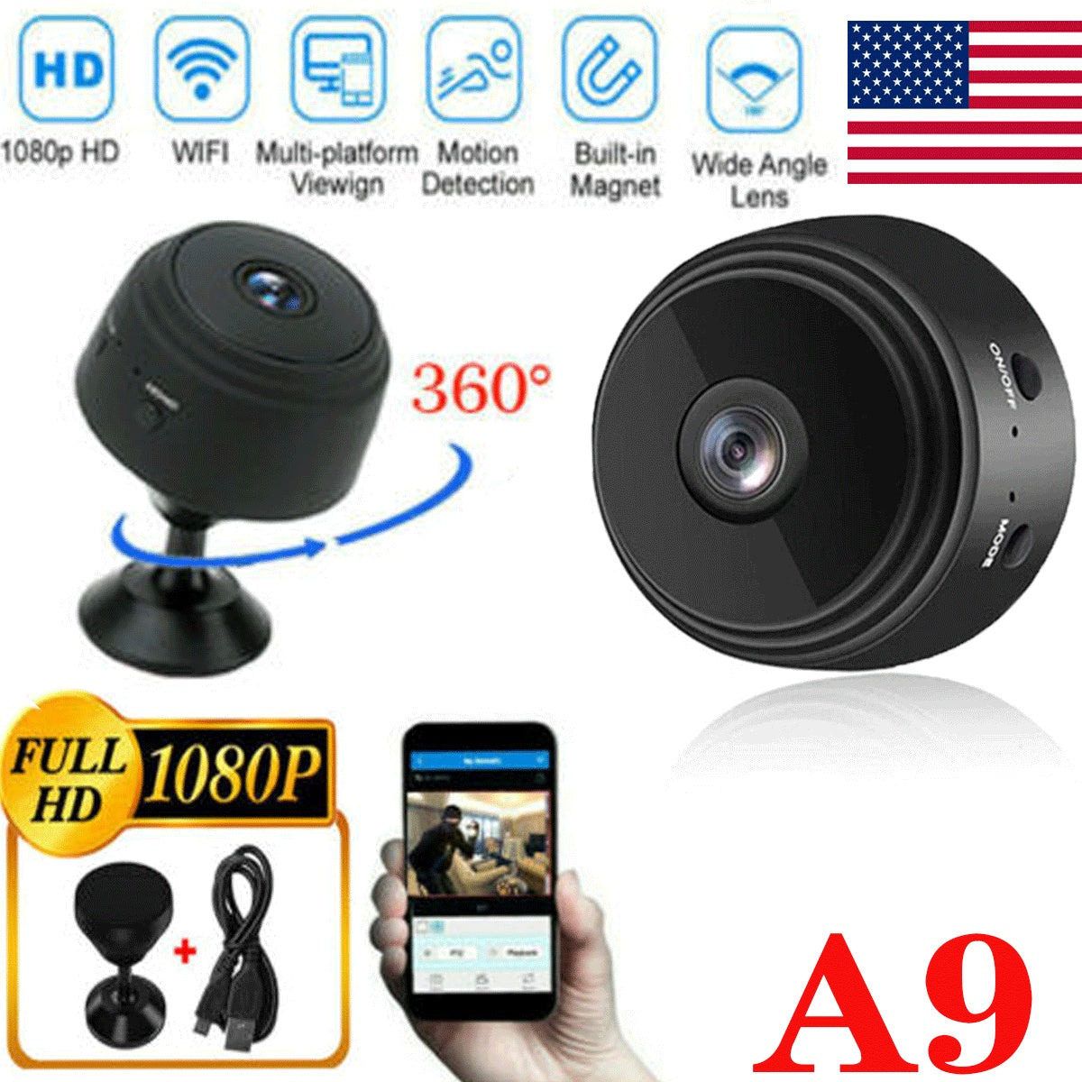 Mini Wi‑Fi Spy Camera 1080P HD DVR Night Vision - TrueSpyTech