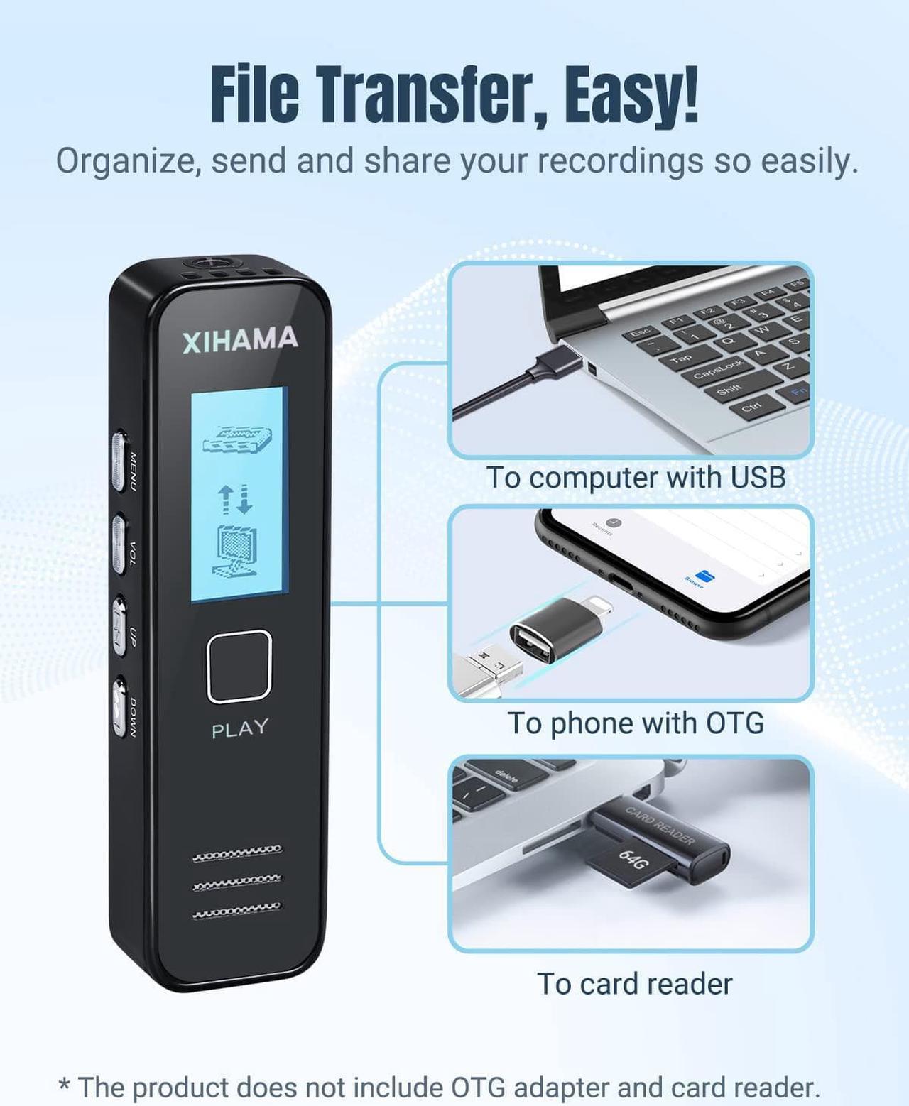64GB Mini Voice Recorder with Playback - TrueSpyTech