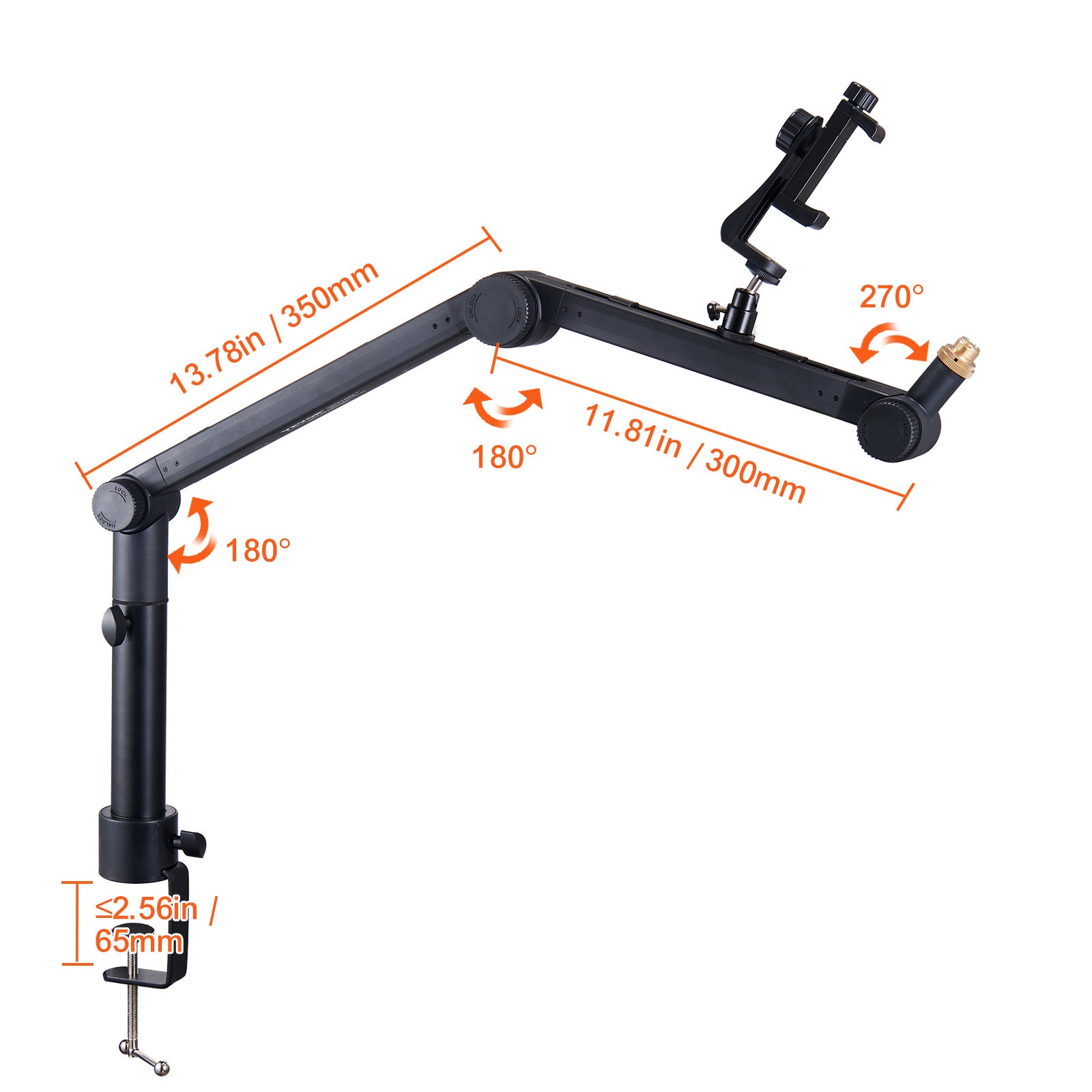VEVOR Rotatable Desk‑Mount Microphone Boom Arm - TrueSpyTech