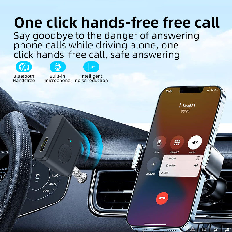 Bluetooth 5.3 Car AUX Receiver & Speakerphone - TrueSpyTech