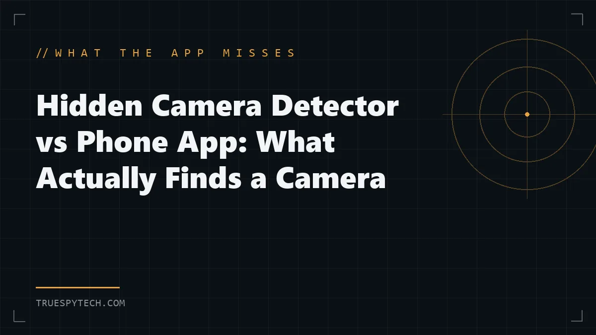 Hidden Camera Detector vs Phone App: What Actually Finds a Camera